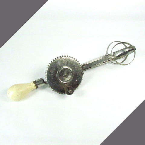 Vintage A & J Egg Beaters with White Knob Handle Patent 1923 - Attic and Barn Treasures