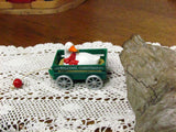 Vintage Christmas Goose in Green Wagon Hallmark Ornament c.1990 - Attic and Barn Treasures