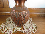 Unusual Vintage Copper Vase King with Subjects motif - Attic and Barn Treasures