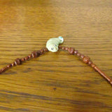 Vintage Choker Necklace with Pottery Manatee and Carved Wood Beads Peruvian c. 1970s - Attic and Barn Treasures