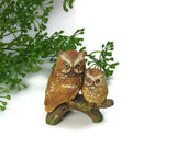 Vintage Porcelain Owl and Owlet on Branch Figurine by Napcoware - Attic and Barn Treasures