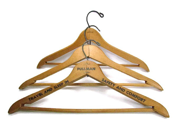 3 Vintage Wooden Hangers Wood Advertising Hangers for Dry Cleaners &  Furriers N. Pett Tailoring Drycleaner Dwonkin Furs Ottawa Canada 