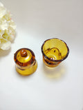 Heavy Amber Vintage Glass Candle Cups for wall sconces - Attic and Barn Treasures