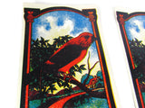 Antique Red Bird Lithograph Broom Label NOS - Attic and Barn Treasures