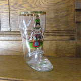Vintage German Drinking Glass Boot Humorous Bad Weather Naughty - Attic and Barn Treasures