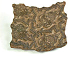 Primitive Antique Wood Carved Floral Design Textile Stamp - Attic and Barn Treasures