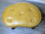 Vintage Gold Vinyl Kidney Shaped Footstool Hassock By Babcock Phillips - Attic and Barn Treasures