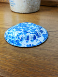 Blue and White Vintage Graniteware Saucer - Attic and Barn Treasures