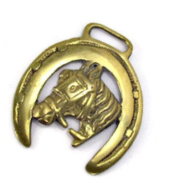 Vintage Horse Brass Horse Head In Horse Shoe 1970s Harness Ornament – Time  Was Antiques