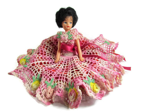 Vintage Fashion Doll with Crochet Dress - Attic and Barn Treasures