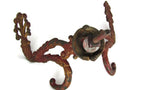 Antique Coat or Hat Rack Hook Hardware Chippy Red and Gold - Attic and Barn Treasures