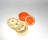 Vintage Souvenir Florida Orange Round Playing Cards - Attic and Barn Treasures