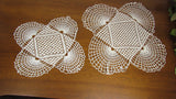 White Square Lace Doilies Set of 2 Vintage Square Fan Design - Attic and Barn Treasures