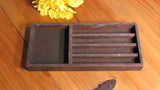 Rustic Small Divided Wood Tool Tray Antique Sectioned Craft Caddy - Attic and Barn Treasures