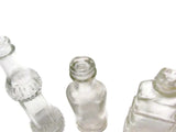 Lot of Five Vintage Clear Glass Bottles - Attic and Barn Treasures