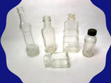 Lot of Five Vintage Clear Glass Bottles - Attic and Barn Treasures