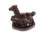 Brown Drip Vintage Horse Figurine Pottery Ashtray - Attic and Barn Treasures