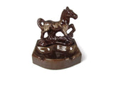 Brown Drip Vintage Horse Figurine Pottery Ashtray - Attic and Barn Treasures