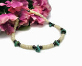 Vintage Authentic Puka Shell and Turquoise Choker Necklace - Attic and Barn Treasures