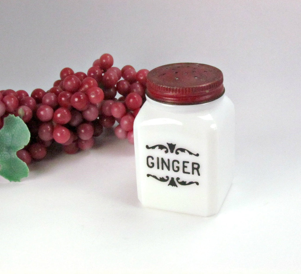Vintage Atlas Milk Glass Ginger Spice Jar - Attic and Barn Treasures