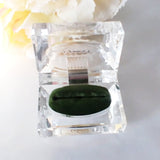 Gorgeous Vintage Lucite Ring Presentation Box with Green Velvet - Attic and Barn Treasures