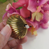 Vintage Ladies Tape Measure Gold Tone Scallop Shell - Attic and Barn Treasures
