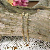 Vintage 14K Tri Color Gold Braided Earrings - Attic and Barn Treasures