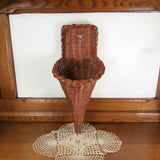 Woven Wicker Vintage Cornucopia Horn of Plenty Basket - Attic and Barn Treasures