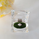 Gorgeous Vintage Lucite Ring Presentation Box with Green Velvet - Attic and Barn Treasures