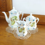 Vintage German Lusterware Teapot, Sugar and Creamer 1308 Hydrangeas - Attic and Barn Treasures
