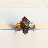 Vintage Multi Gem Silver Ring Size 6 - Attic and Barn Treasures