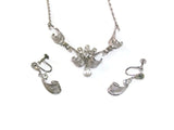 Vintage AmLee Filigree Sterling Silver Necklace with Matching Earrings c. 1950s - Attic and Barn Treasures