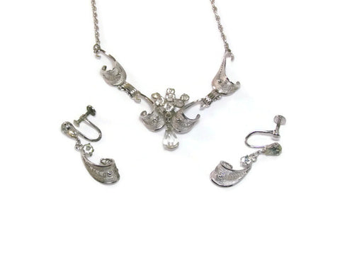 Vintage AmLee Filigree Sterling Attic Treasures Earrings and Matching Necklace Silver – Barn with