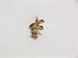 Vintage Gold Tone Rose Brooch with Pink Stone by Avon c. 1970's - Attic and Barn Treasures