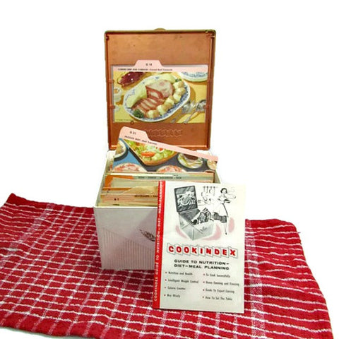 Vintage Mid Century Recipe Box Cook Index with Recipes - Attic and Barn Treasures