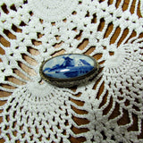 Stunning Vintage Hand Painted Delft Porcelain Brooch - Attic and Barn Treasures