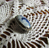 Stunning Vintage Hand Painted Delft Porcelain Brooch - Attic and Barn Treasures