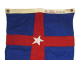 Dettras Vintage Nylon Dura-Lite Pennant Flag Blue Field with Red Cross - Attic and Barn Treasures