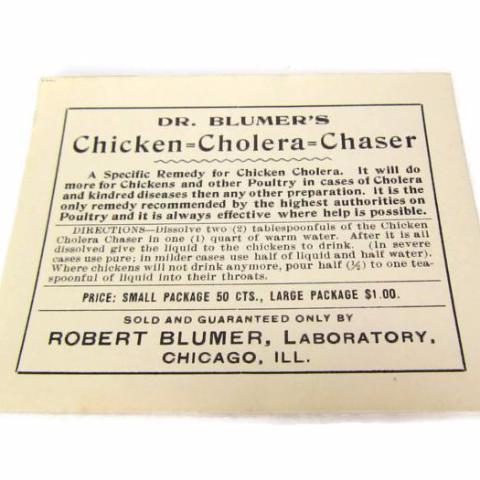 Antique Unused Medical Label Chicken Cholera Chaser - Attic and Barn Treasures