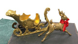 Gold Sleigh and Reindeer Vintage Mid Century Christmas Decor - Attic and Barn Treasures