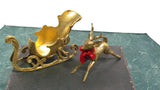 Gold Sleigh and Reindeer Vintage Mid Century Christmas Decor - Attic and Barn Treasures