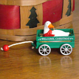 Vintage Christmas Goose in Green Wagon Hallmark Ornament c.1990 - Attic and Barn Treasures