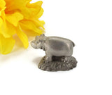 Vintage Fine Pewter Hallmark Little Gallery Miniature Hippo - Attic and Barn Treasures