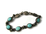 Vintage Sterling and Turquoise Link Bracelet - Attic and Barn Treasures