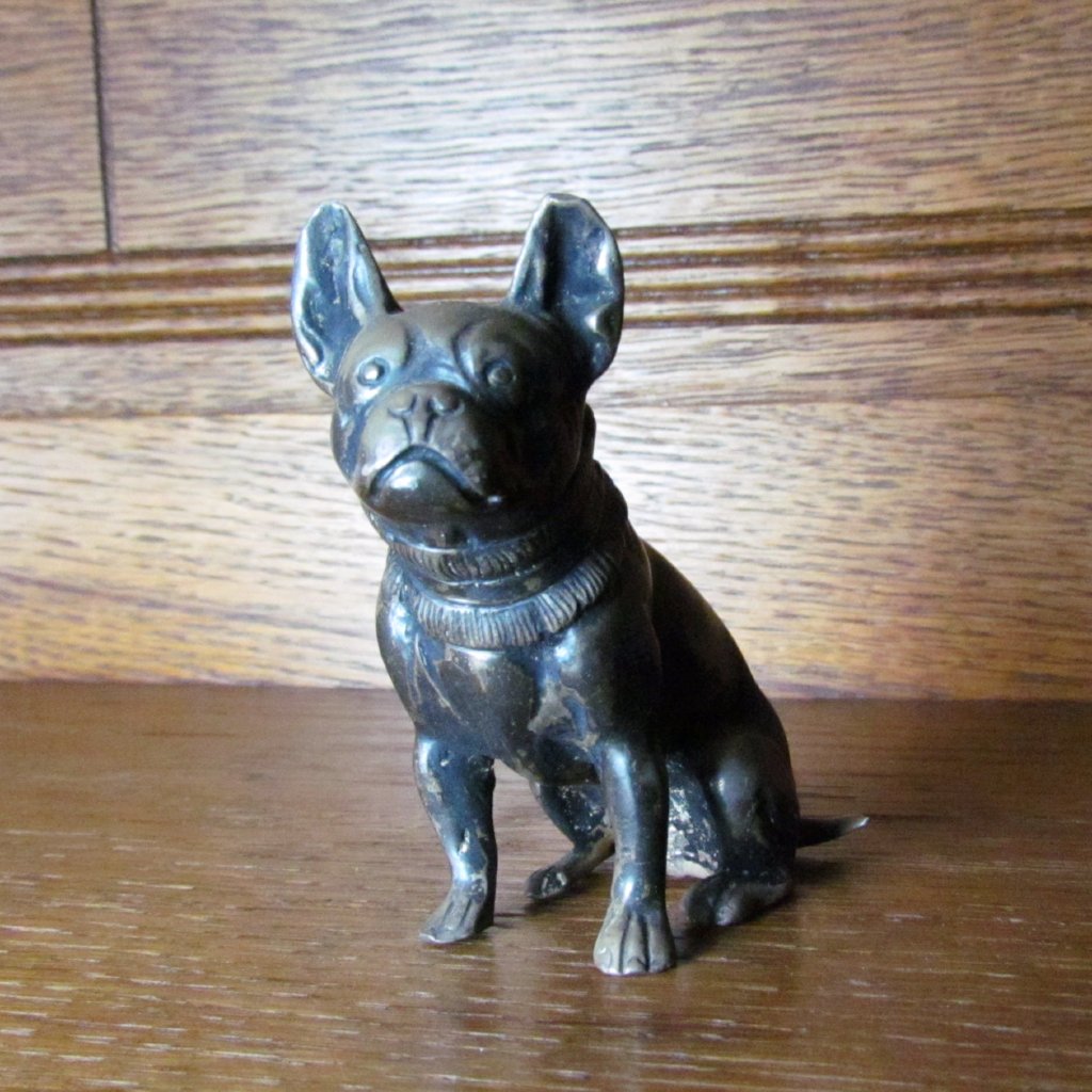 Vintage French Bulldog Figurine Cast Metal - Attic and Barn Treasures