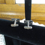 Vintage Swank Sterling Cufflinks Satin Finish with Diamond Cut Detail - Attic and Barn Treasures