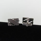 Vintage Swank Sterling Cufflinks Satin Finish with Diamond Cut Detail - Attic and Barn Treasures