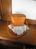 Retired Longaberger Basket Handwoven Purse With Fabric Liner - Attic and Barn Treasures