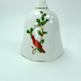 Vintage Lefton Cardinal and Holly Porcelain Bell - Attic and Barn Treasures