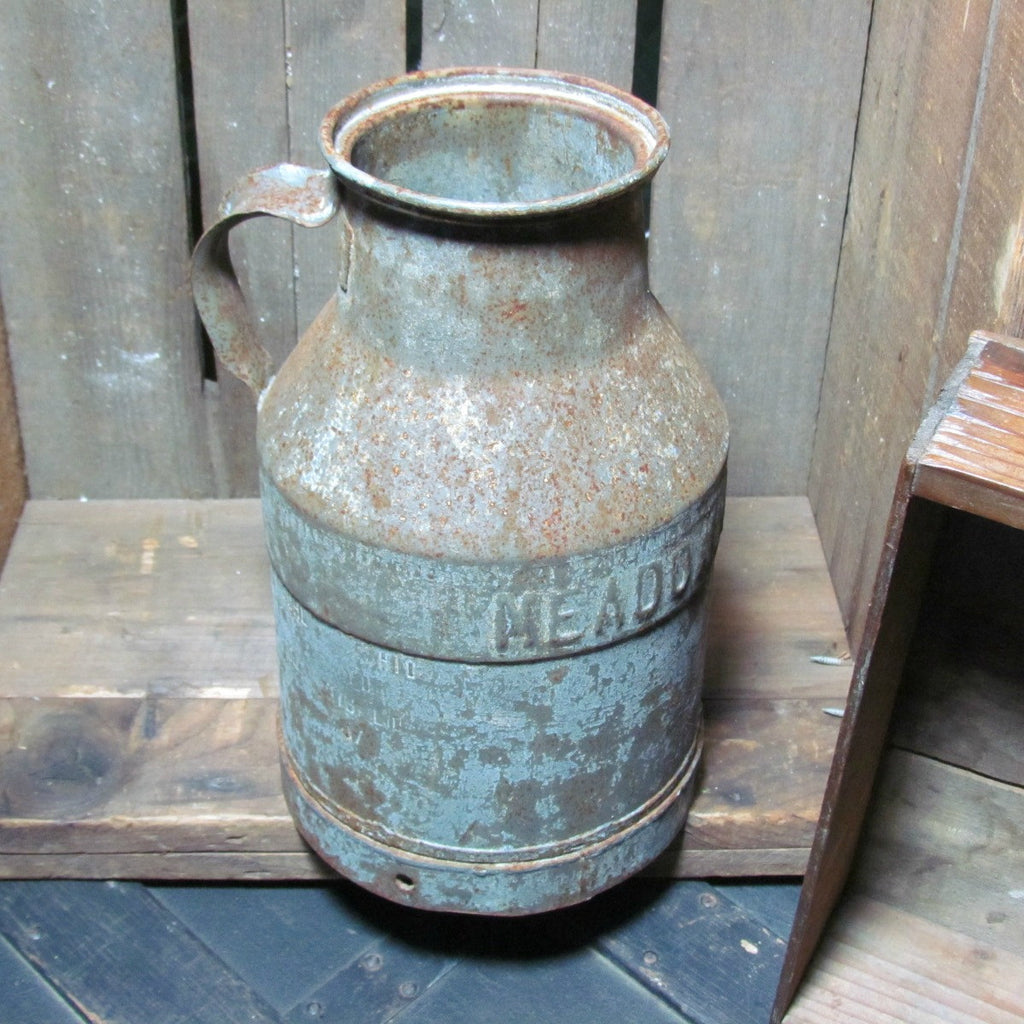 Rare Vintage Meadowmoor Dairies Metal Milk Can with Handle - Attic and Barn Treasures